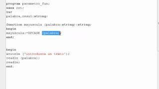 Programación en Pascal - Funciones (paso de parámetros)