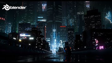 How to make Cinematic Cyberunk scene in Blender - 6 building assets included