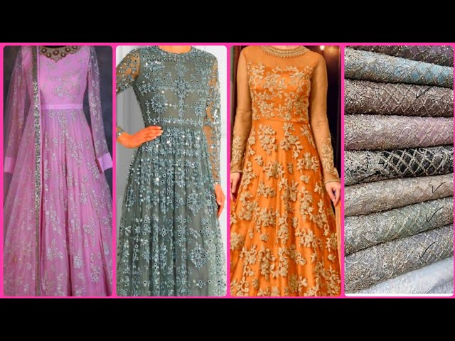 Beautiful Long Frock in Blue and Pink Net with sequence work You can buy  from website wwwsiricollectionsinlongf  Frock models Long frocks  Party wear sarees