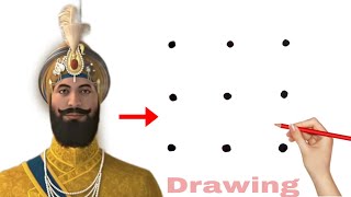 Dots turns into Guru Gobind singh ji Drawing // Easy Guru Gobind Singh Drawing screenshot 2