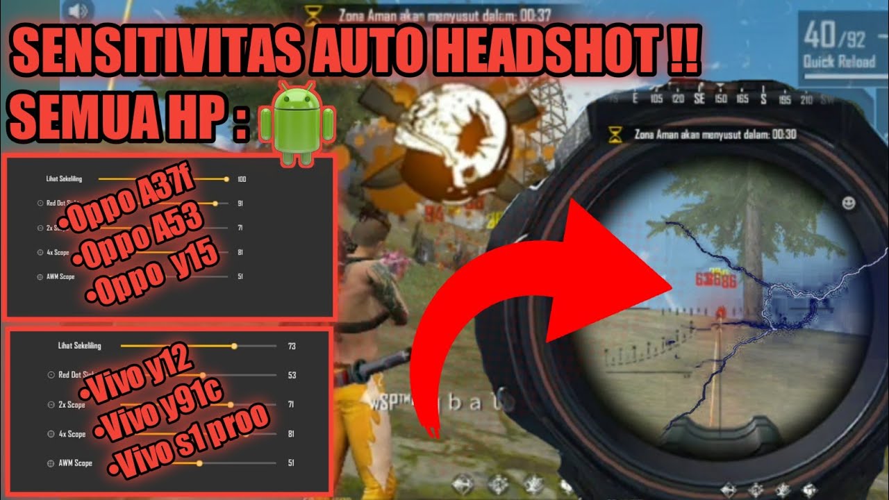 Auto Headshot Sensitivitas Free Fire Terbaik Semua Hp