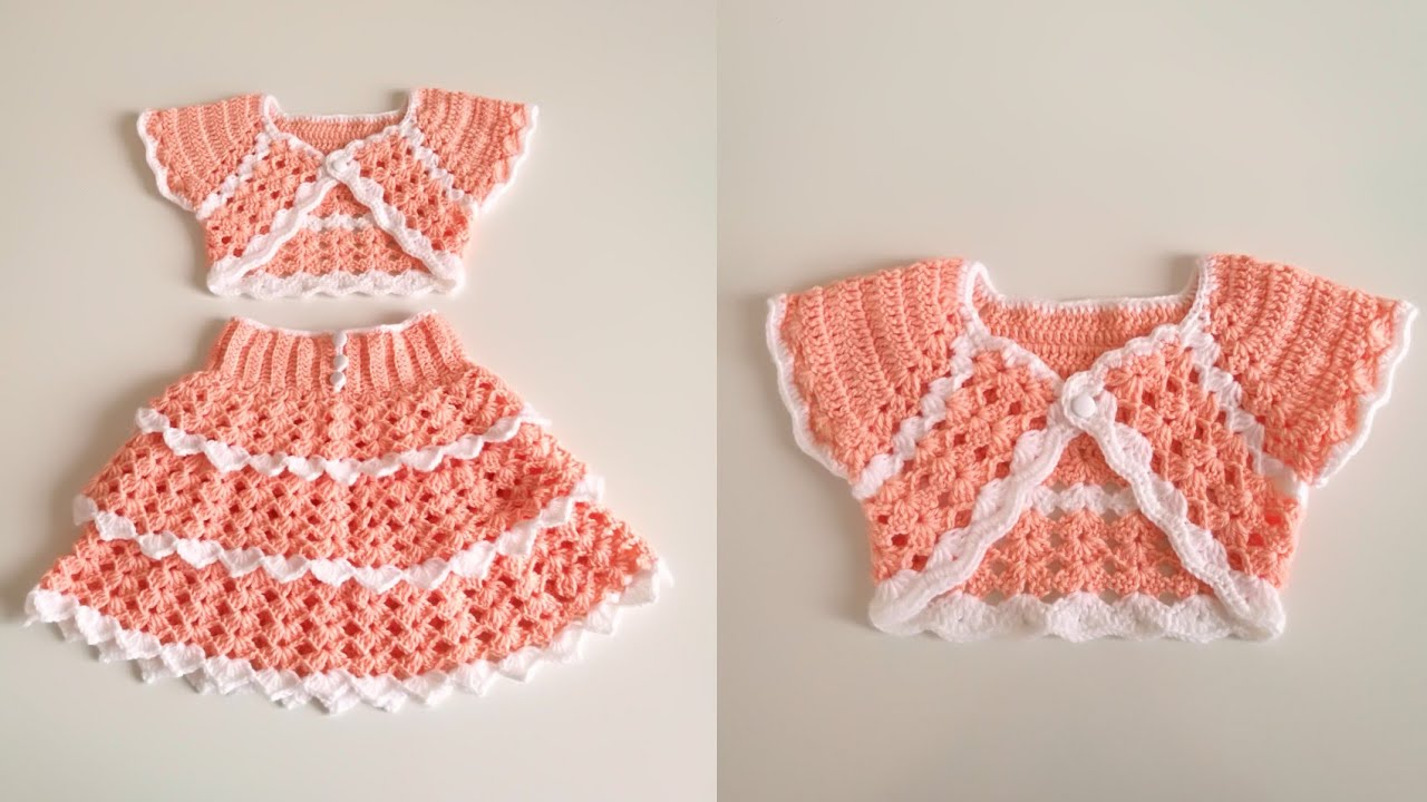 Learn To Crochet Beautiful Baby Bolero And Skirt This Gorgeous Skirt And Bolero Should Have Yo Crochet Baby Dress Pattern Crochet Baby Dress Baby Girl Crochet