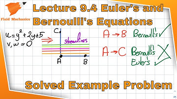 Fluid Mechanics 9.4 - Euler’s and Bernoulli’s Equation - A Solved Example Problem