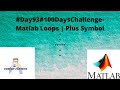 #Day93#100DaysChallenge- Matlab Loops | Plus Symbol