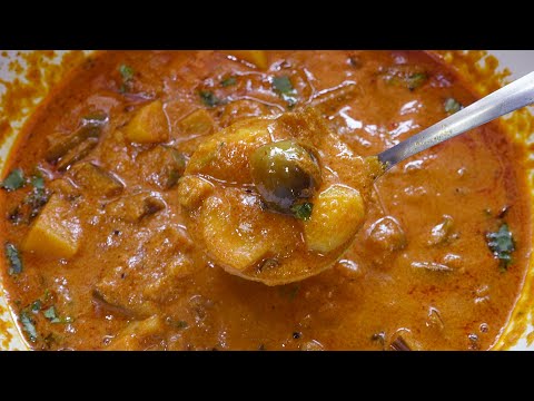 அடி தூள் டேஸ்ட் !! கத்திரிக்காய் உருளைக்குழங்கு அரைச்சுவிட்ட மசாலா கிரேவி | brinjal potato gravy