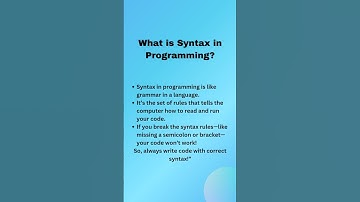 What is Syntax in Programming? 🤔💻 | Explained in Seconds ⏱️#Syntax