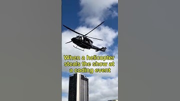 Only at a hackathon: a helicopter takes off and every software engineer turns into a filmmaker