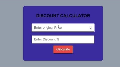 discount calculator using html css and javascript | web development