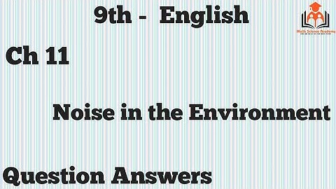 9th class English, English chapter#11 Question Answers, Noise in the Environment Short Questions.
