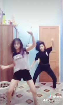 dua wanita sangat kompak 😯 sanamre DJ topeng remix suka sekali kekompakannya soal gaya jogetnya itu