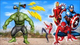 Chiến Thắng Hulk Đầu Loa, Giải Cứu Siêu Nhân: Người Nhện, Người Sắt, Khổng Lồ Xanh, Đội Trưởng Mỹ