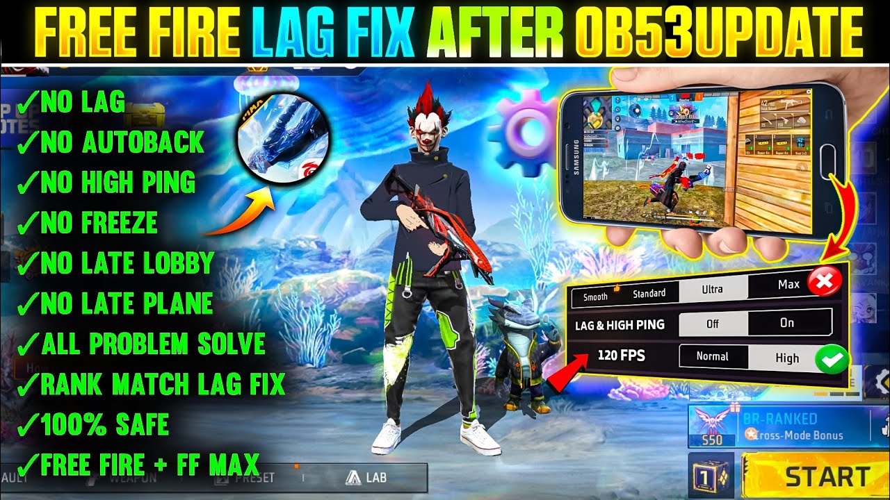 FREE FIRE LAG FIX 1GB 2GB RAM | FREE FIRE LAG FIX AFTER OB53 UPDATE ...