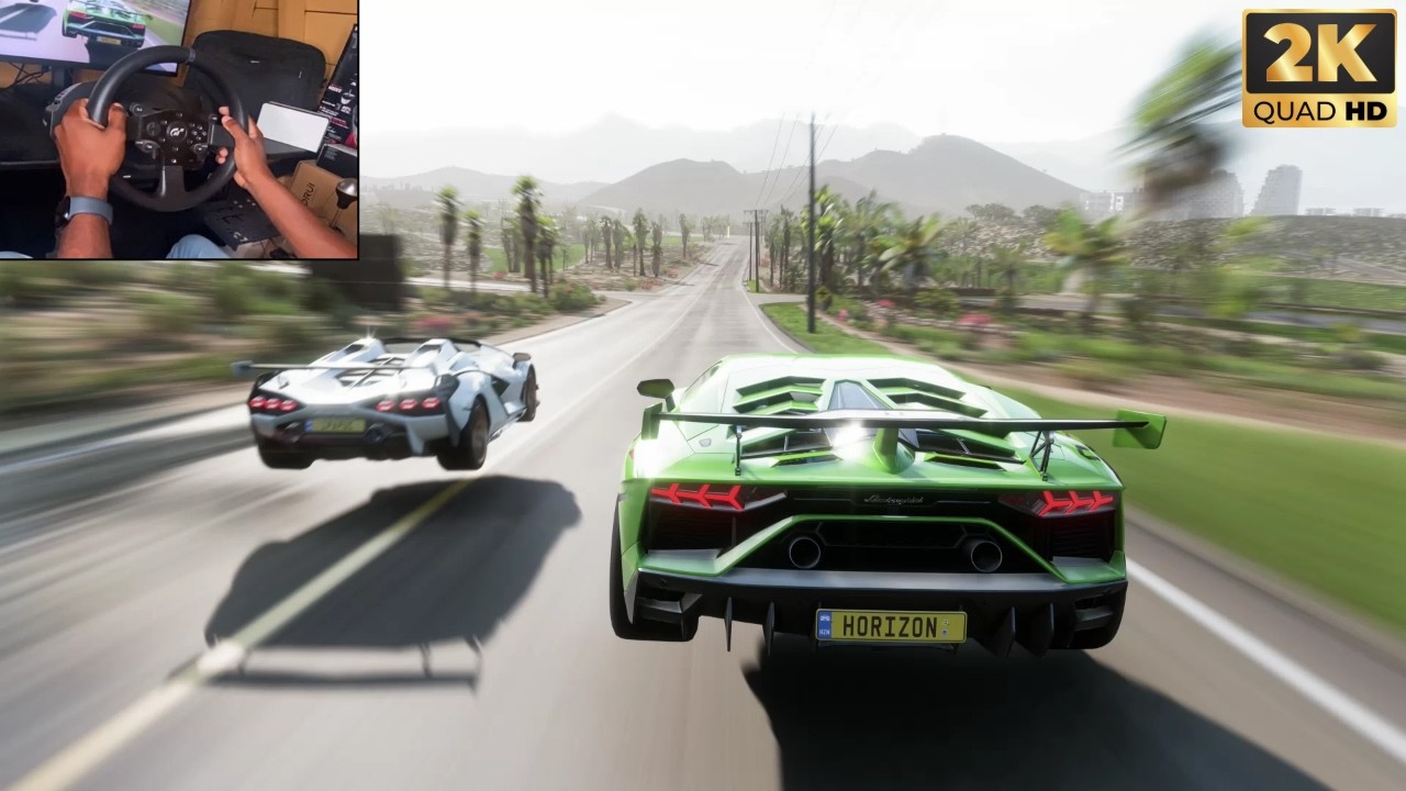 Lamborghini SVJ vs Super Modded Hyper Cars - Forza Horizon 5 | Thrustmaster T300RS Steering Wheel