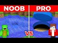 Jj and mikey noob vs pro secret round passage inside water in minecraft maizen