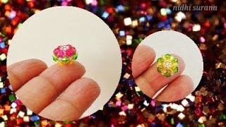  Reversible Crystal Flower Jewelry Component Beaded Bead Bicone Crystal Jewelry Tutorial 0505 