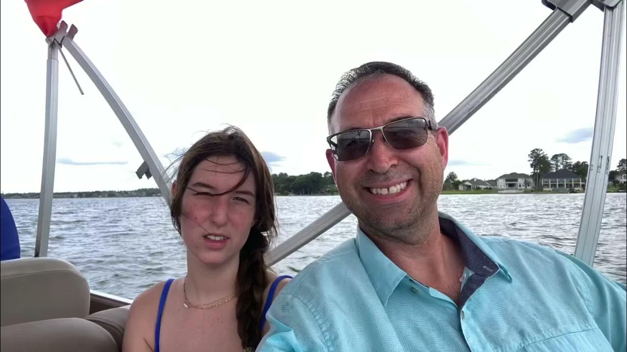 Tubing on Lake Conroe, how to tube behind a pontoon boat in a storm