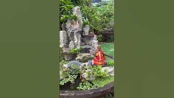 Thầy thích minh tuệ  - làm tiểu cảnh hòn non bộ sân vườn đẹp