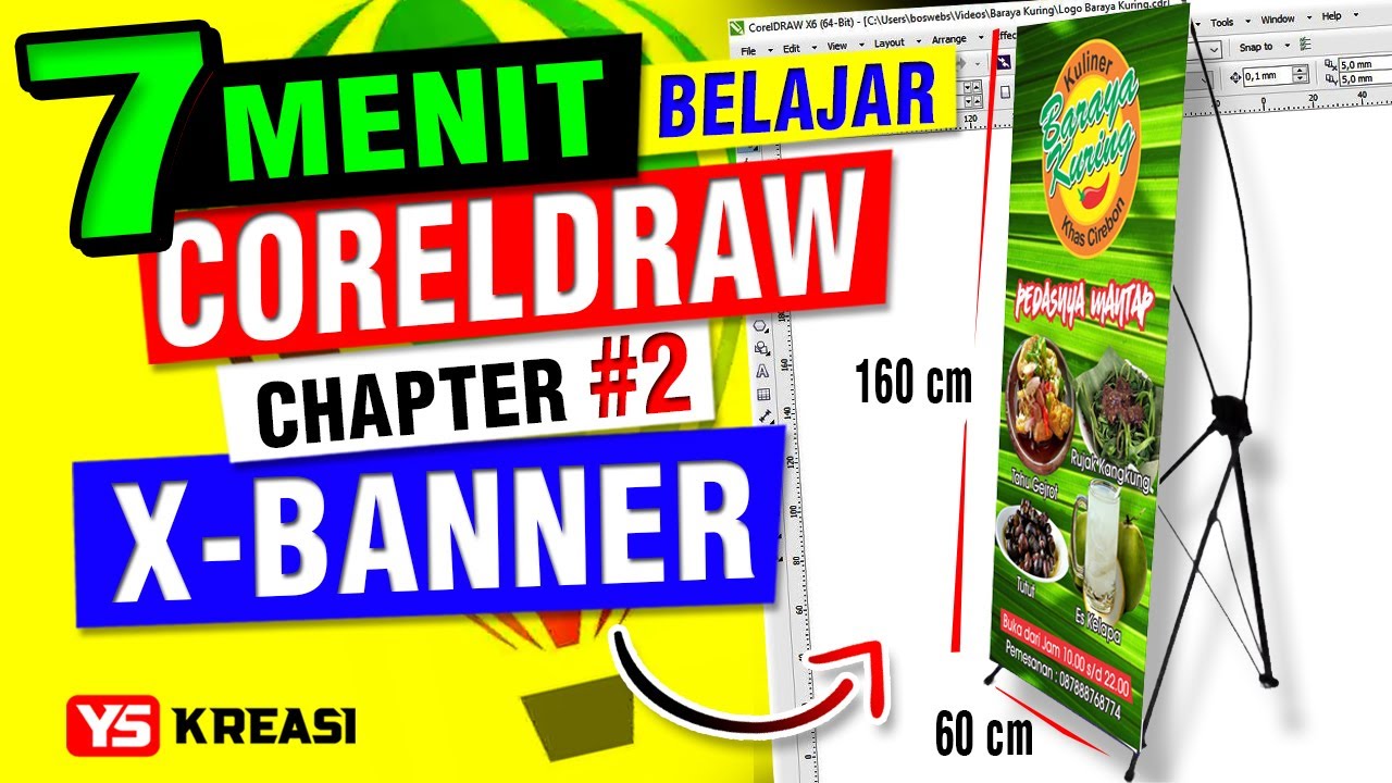  024 Tutorial cara membuat desain x banner tahu gejrot 