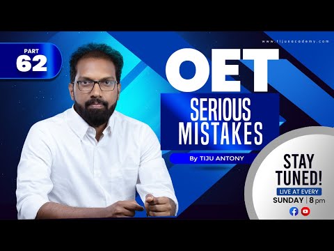 Essential OET Grammar Mistakes - Part 62-Tiju's Academy