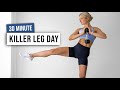 30 MIN KILLER LOWER BODY HIIT Workout   Weights, No Repeat - LEG DAY Home Workout