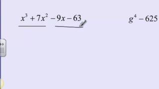 This video is an overview of how to factor polynomials. methods used
include sum & difference cubes, grouping, and factoring quartic if you
w...