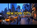 Relaxing night walk in new york  8th avenue manhattan tour nyc