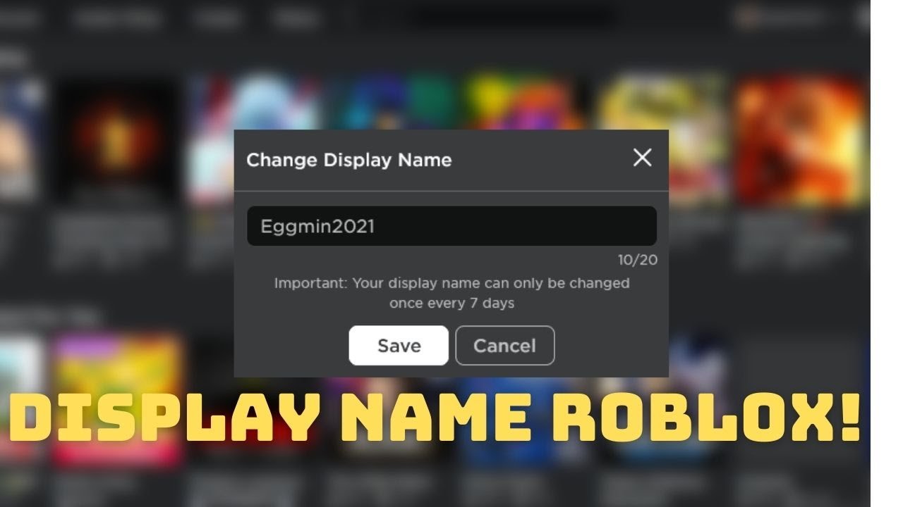 HOW TO GET A DISPLAY NAME roblox YouTube
