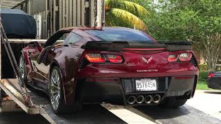 My Z06 being offloaded by Intercity Lines Trucking from Kerbeck Corvette