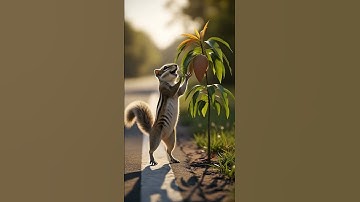The Squirrel Saved the mango tree from drying up by watering it 😭#ai #save  #tree