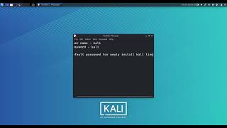 New default password for kali linux RPI(2021)