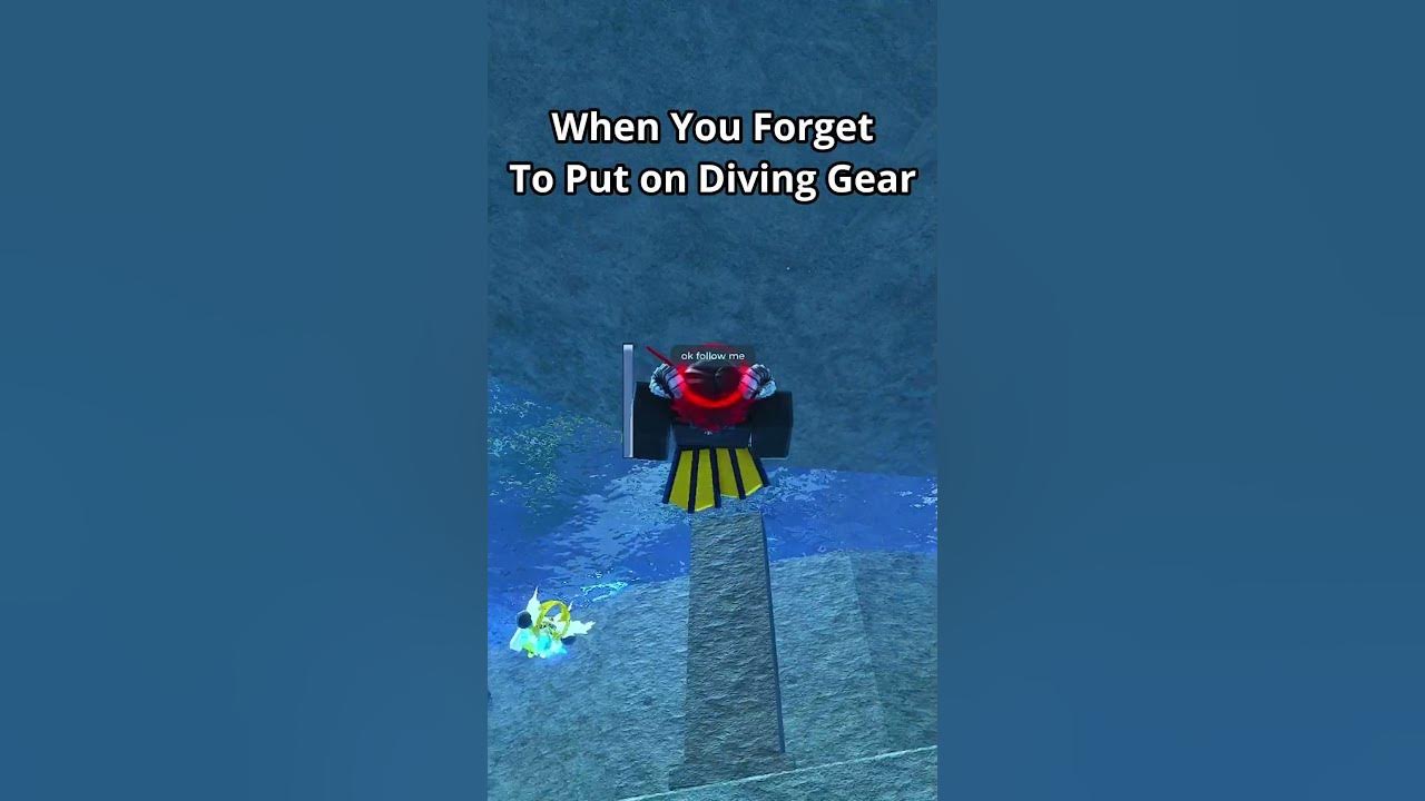 When You FORGET DIVING GEAR😭 #roblox #robloxfisch #fisch