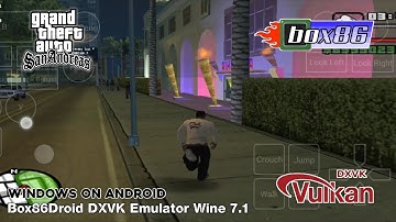 Grand Theft Auto: San Andreas (Windows) Android Gameplay | Box4Droid Emulator Wine 7.1
