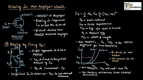 AEC#8 Biasing in MOS amplifier circuits || EC Academy