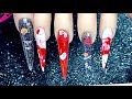 Halloween Blood Splatter Nails Using a Straw | @MakarttOfficial | Nails by Kamin