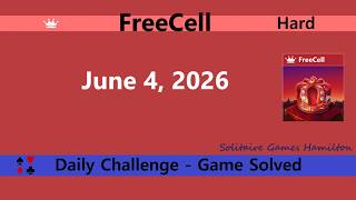 Microsoft Solitaire Collection | FreeCell Hard - June 4, 2026 | Daily Challenges screenshot 1