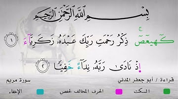 الشيخ عبده عبد الراضي _ مطلع سورة مريم بقراءة أبي جعفر المدني _ من تلاوة آخر  الكهف و أول مريم