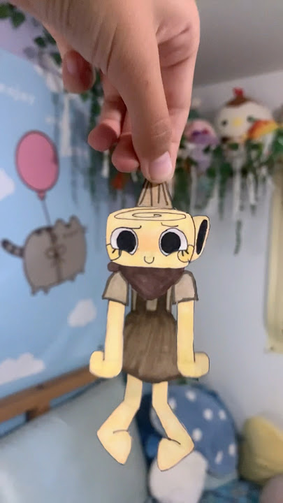 Making Shelly from dandy’s world into a hanging paper doll! 🐚 #dandysworld #papercraft