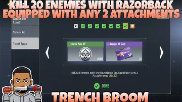 KILL 20 ENEMIES WITH RAZORBACK EQUIPPED WITH ANY 2 ATTACHMENTS TRENCH BROOM CALL OF DUTY MOBILE COD