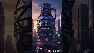 🔥 Unbelievable AI Animation – Colourful Jug to Futuristic Tower Transformation!