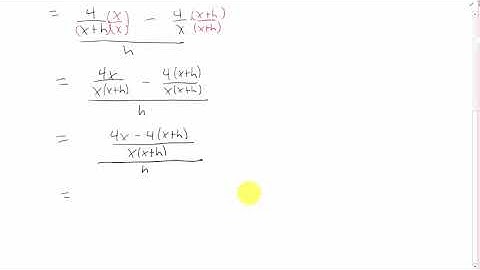 Difference Quotient 4: f(x)=4/x