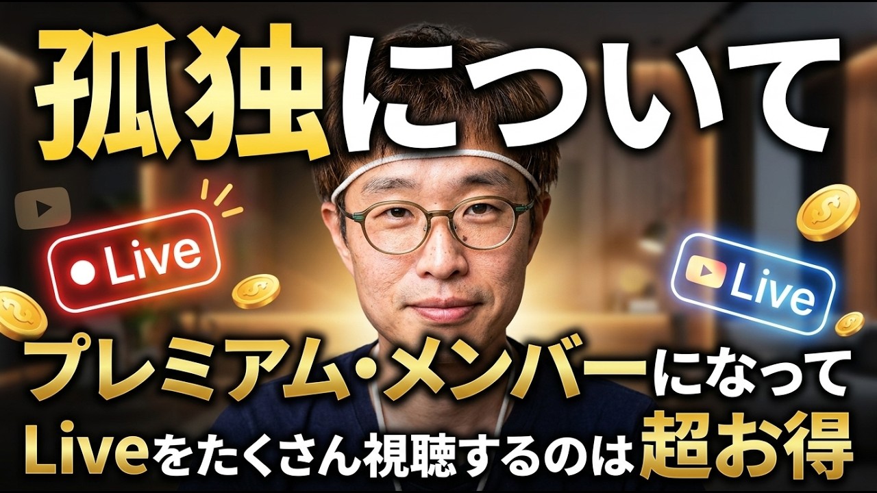 今の時代、孤独にビビる必要はない!【プレミアム・メンバー限定Live、ちょい見せ!】