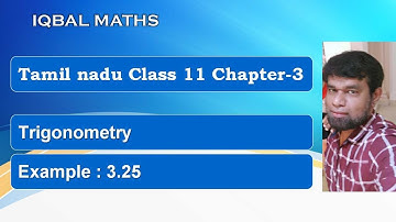 Tamil Nadu Class 11 Maths   Example 3.25 Chapter 3 Trigonometry New Syllabus