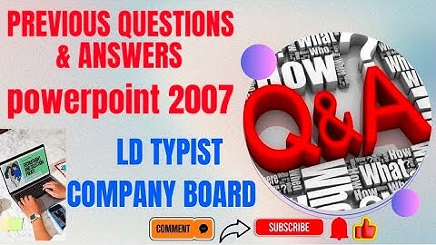 LD TYPIST COMPANY BOARD POWERPOINT PYQ #ldtypist #powerpoint2007 #pyq #psc #typist #companyboard 