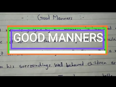 essay on good manners for class 2