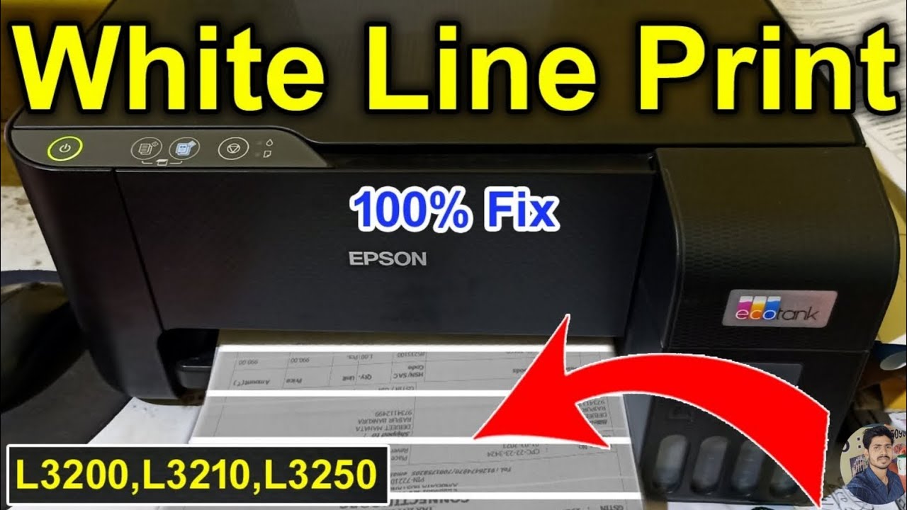 Epson L3210, L3250 Printing Lining Problem || Epson Printing White ...