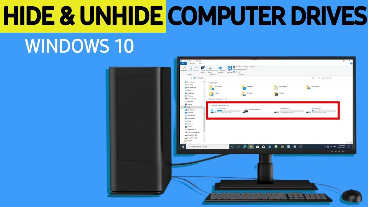 how-to-hide-and-unhide-drive-in-windows-10-youtube
