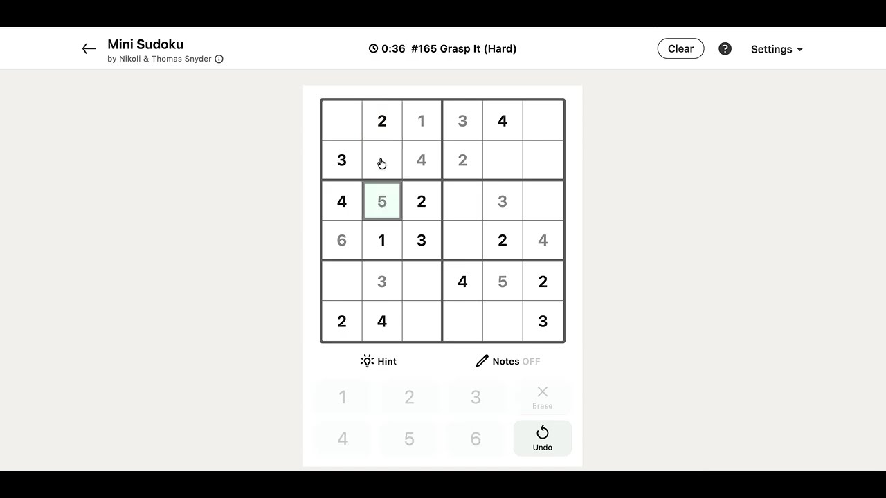 LinkedIn Mini Sudoku Answer Today - Puzzle #165 Grasp It | 23 January 2026