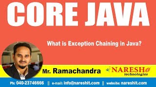 Famous Core Java Tutorials | What is exception chaining  in Java? | Mr.Ramchander Wealth