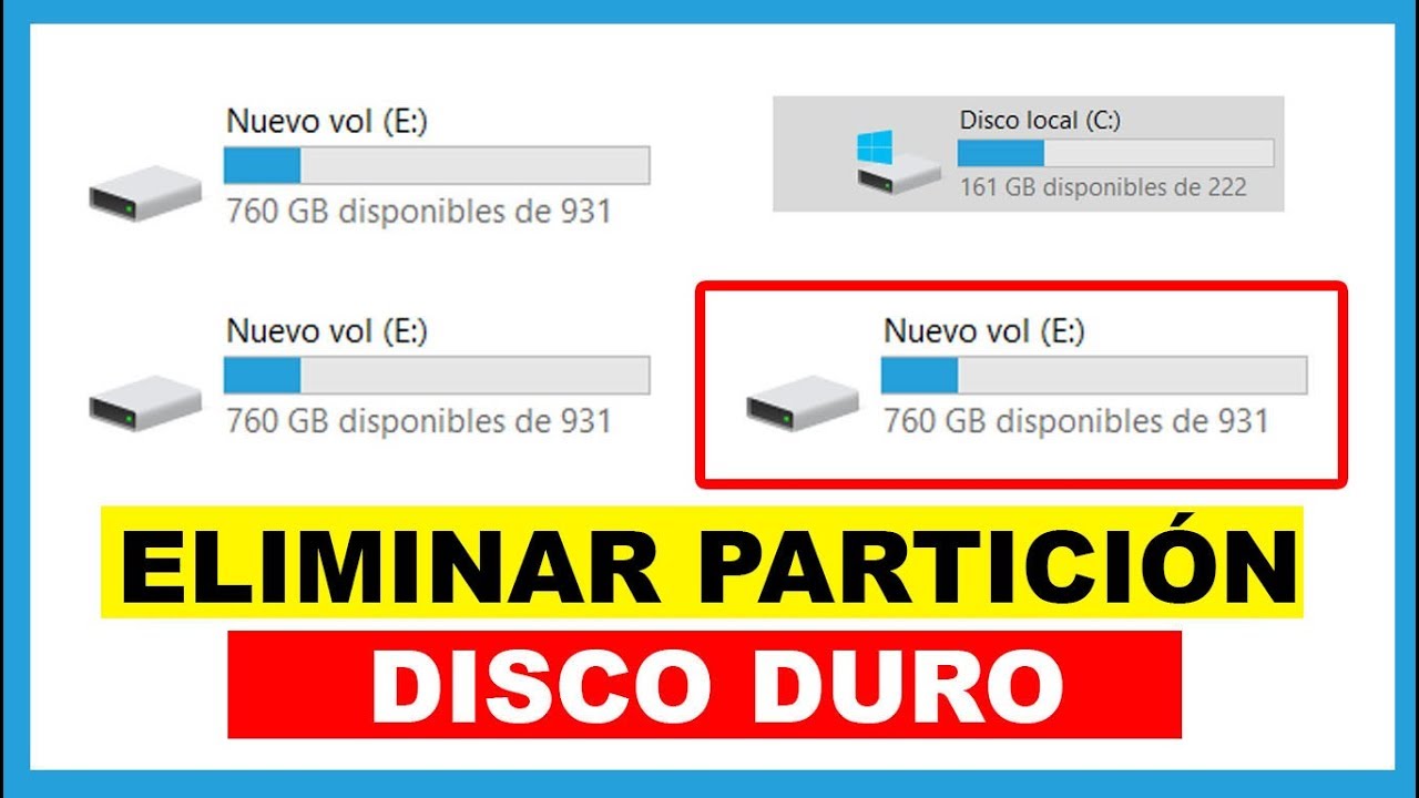 Eliminar particion disco duro