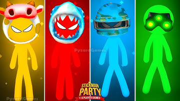 Stickman Party - Gameplay Part 45 - Tournament Mode Random MiniGames 1 2 3 4 Players Free Games